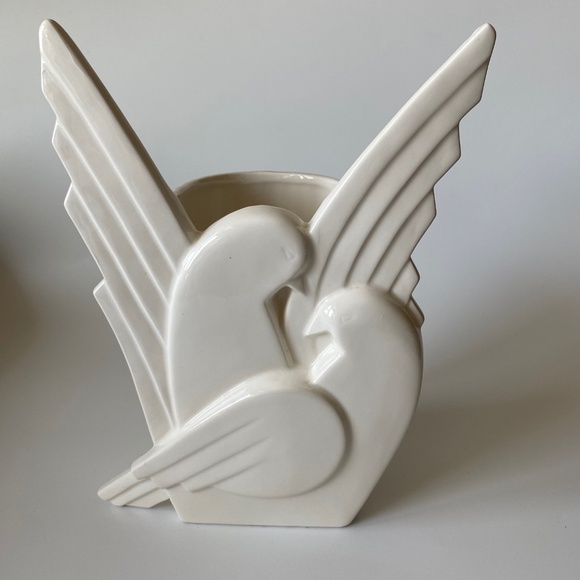 Fitz & Floyd White Doves Figural Vase Vintage Porcelain Scarce - Picture 3 of 10